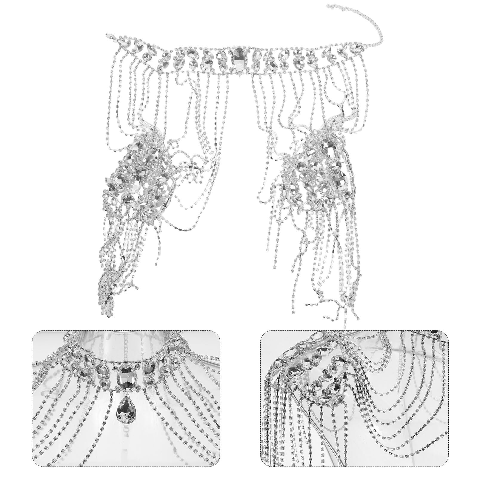 OUNONA Cadena De Hombro Borla Brillante Collar De Hombro Para Mujer Cadena Corporal De Gemas De Imitación Para Fiestas y Salidas Nocturnas