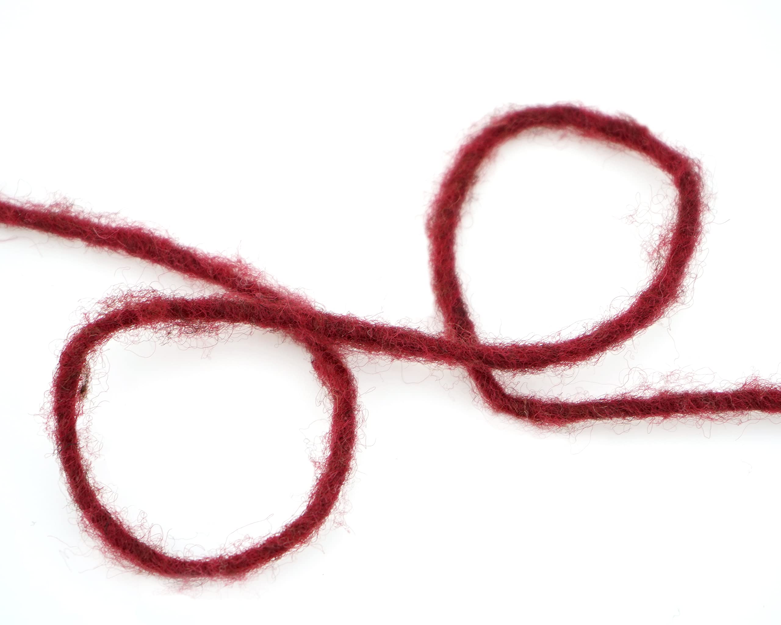 finemark 80 m x 3-4 mm Woolen Cord Bordeaux Dark Red 100% Natural Wool Ribbon Decorative String Gift Craft - Image 4