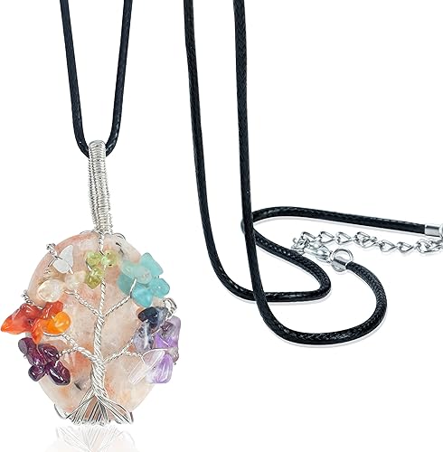 Miniatura 6 de Crocon Gemstone Pendant Necklace Handmade Reiki Healing Crystal Amulet Natural Stone Jewelry for Unisex Gift