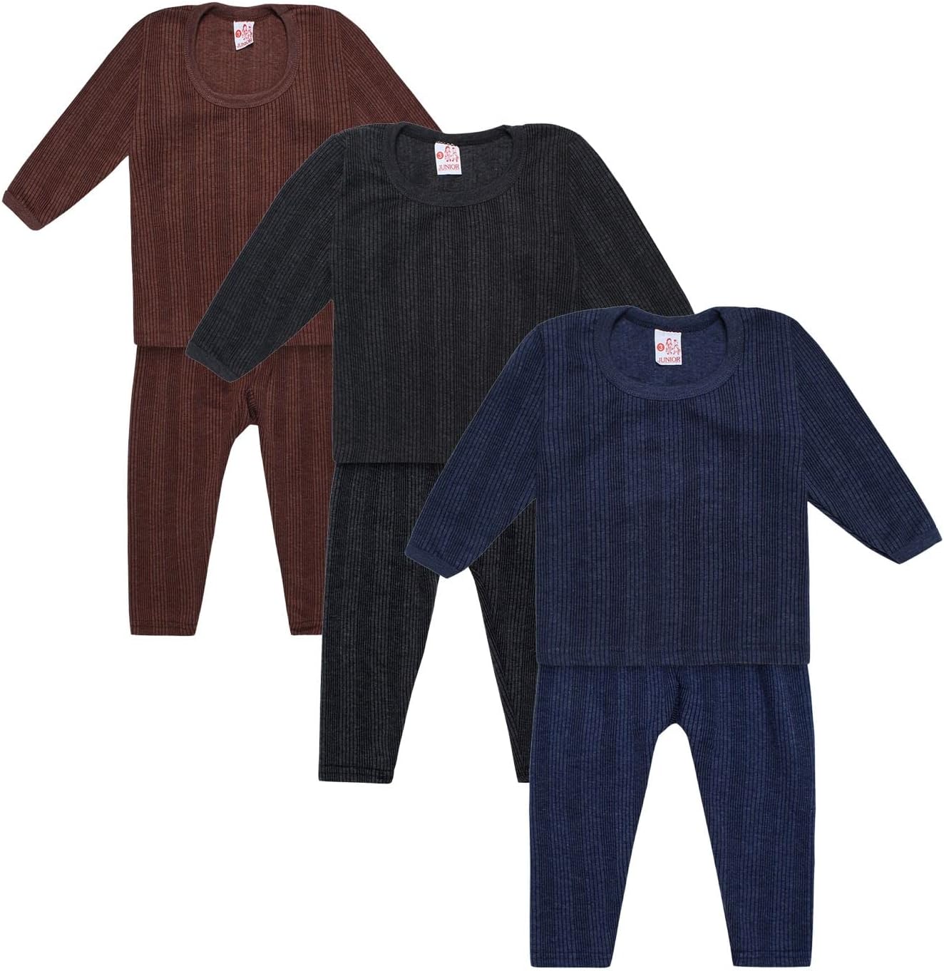 Littlekart® Kids Baby Thermal Set Pajama/Pajami and Baniyan/Top Set for Baby Boys & Girls - Multicolor (Pack of 3)