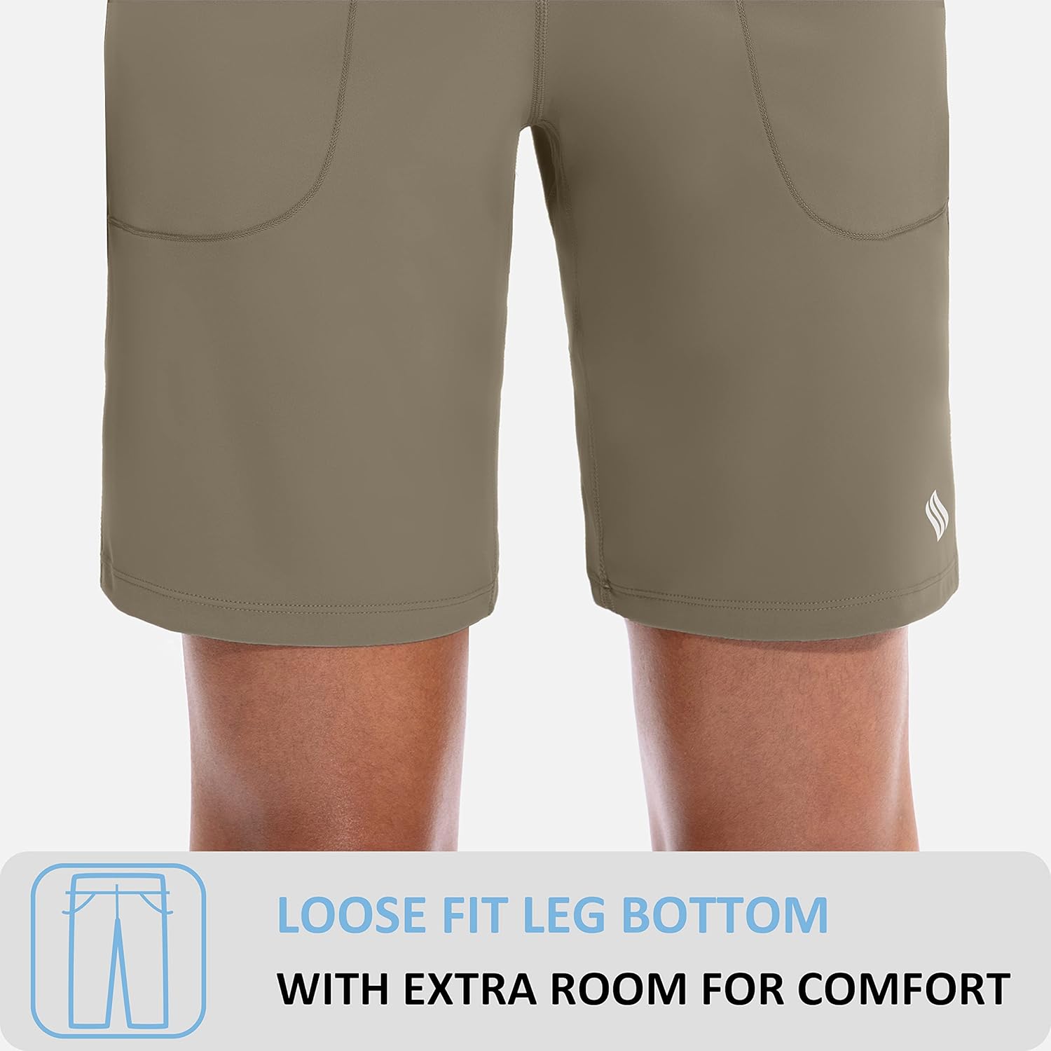 SANTINY Women's Athletic Bermuda Shorts High-Waisted Long Shorts for Women Running Yoga Lounge with Pockets - Image 4