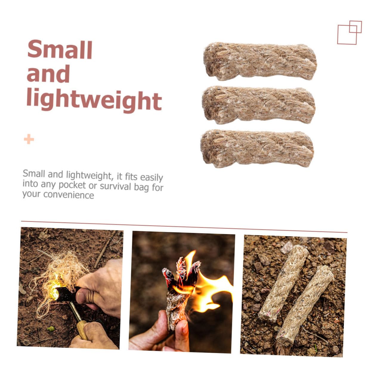 POPETPOP 9pcs Outdoor Fire Starter Tool Jute Rope Igniters for Camping BBQ Hiking and Emergency Use Versatile Fire for All Weather Conditions