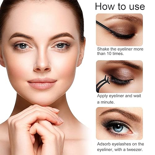 Miniatura 4 de Alcastar - Pestañas magnéticas con kit de delineador de ojos, pestañas magnéticas de aspecto natural, de larga duración, fáciles de aplicar, sin