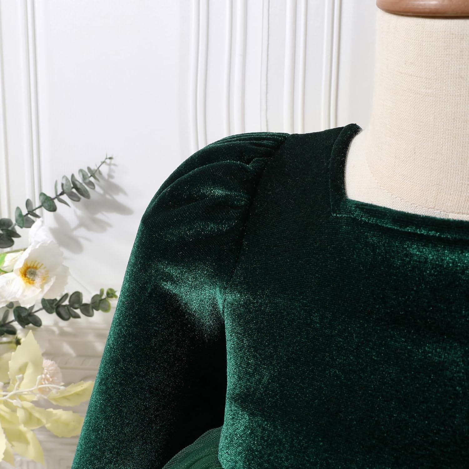 AWIBMK 幼児 ガールズ クリスマス ベルベット ドレス 子供用 チュール ベルベット プリンセス ヴィンテージ イブニングドレ