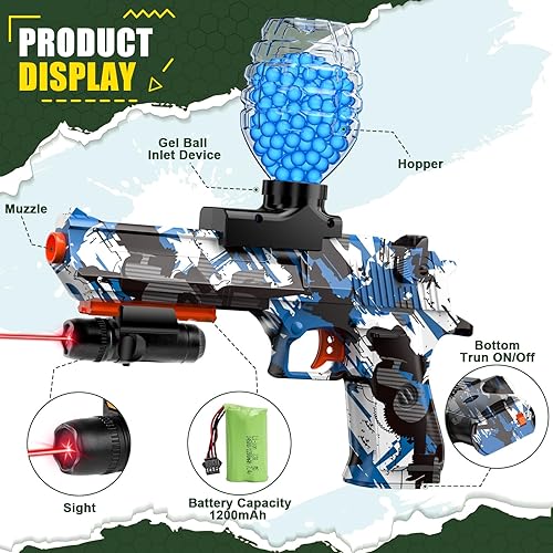 Miniatura 3 de Anstoy Lanzador eléctrico de bolas de gel que dispara automáticamente para diversión en el patio trasero, Halloween, Navidad y regalos de cumpleaños