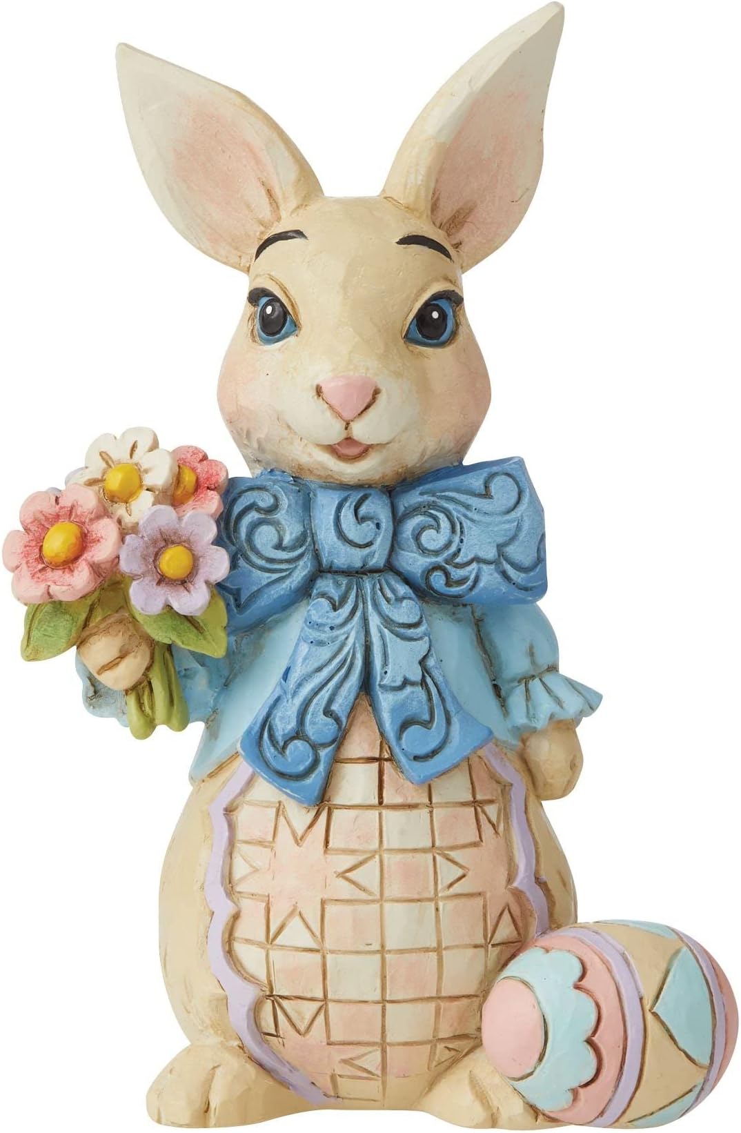 Enesco Jim Shore Heartwood Creek Easter Bunny with Big Bow Miniature Figurine, 4.13 Inch, Multicolor