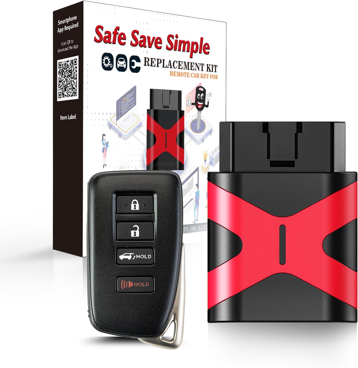 Programmable Keyfob, Replacement Car Keys Fob and DIY Programmer Kit for NX300 NX200T LX570 Smart Remote HYQ14FBB 231451-0010