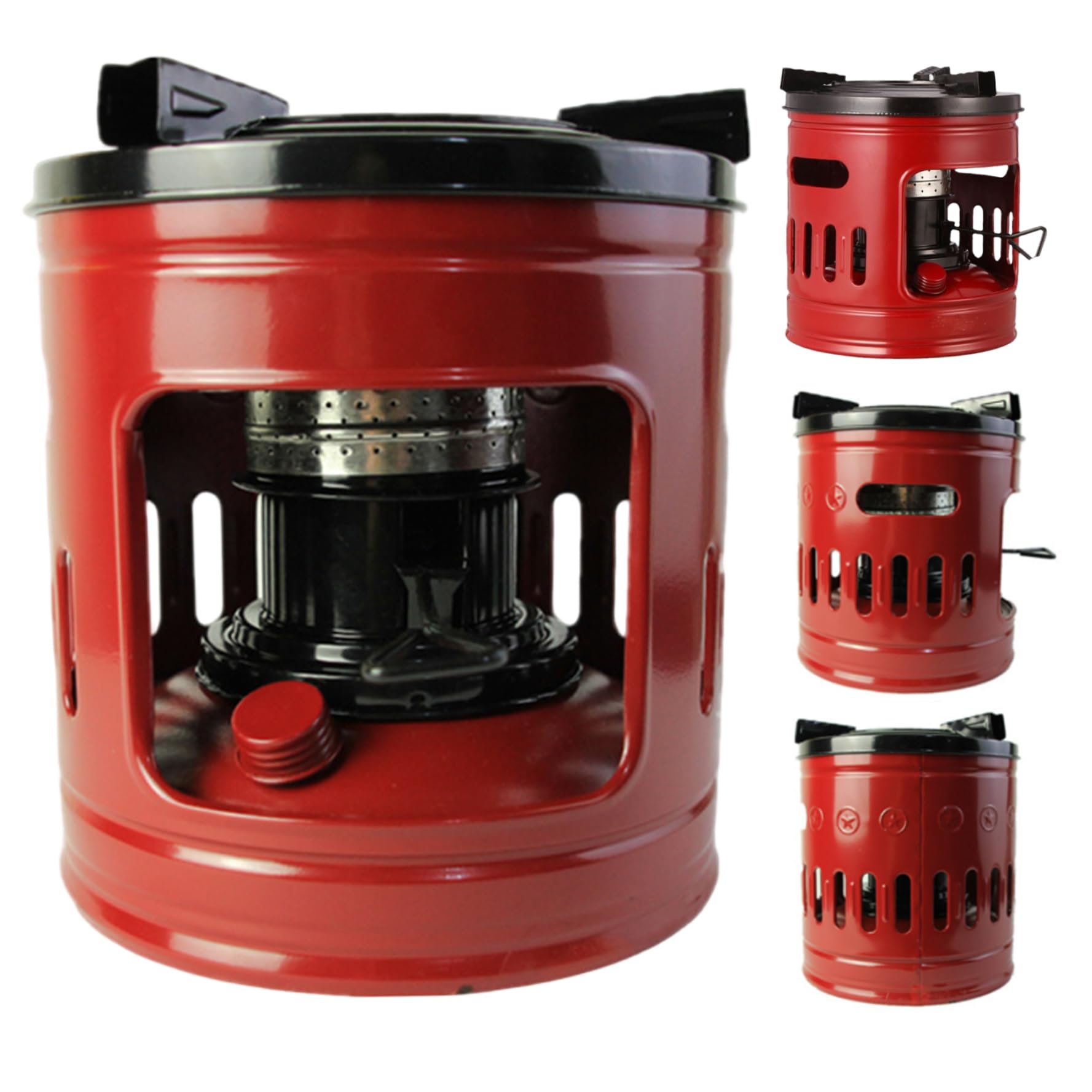 Poêle à kérosène en fer 8.3x8.7 pouces portable avec mèches en coton pour camping