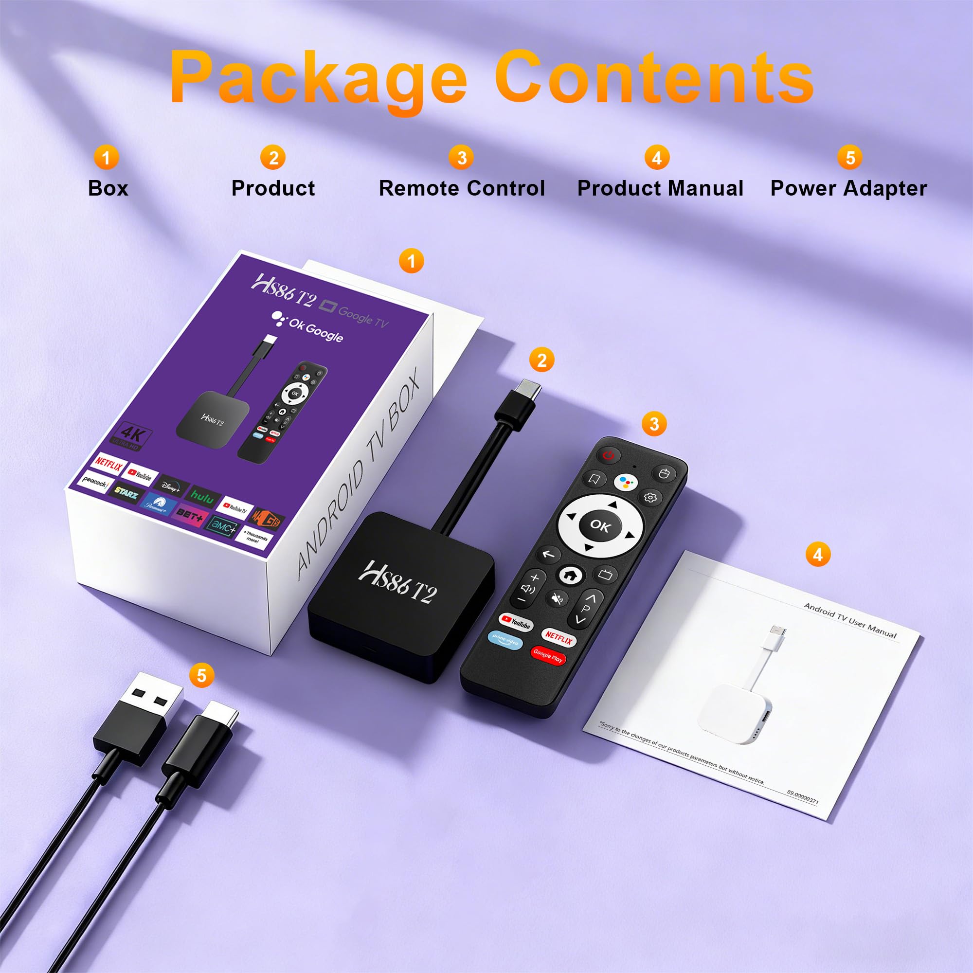 Android TV Stick 14.0, Smart TV Stick 2 Go de RAM, 16 Go de ROM, puce RK3518, double WiFi 2,4 G/5,8 G, BT5.0, HDMI 2.0 et HD 4K, télécommande vocale, prise en charge vidéo et audio Noir 2026