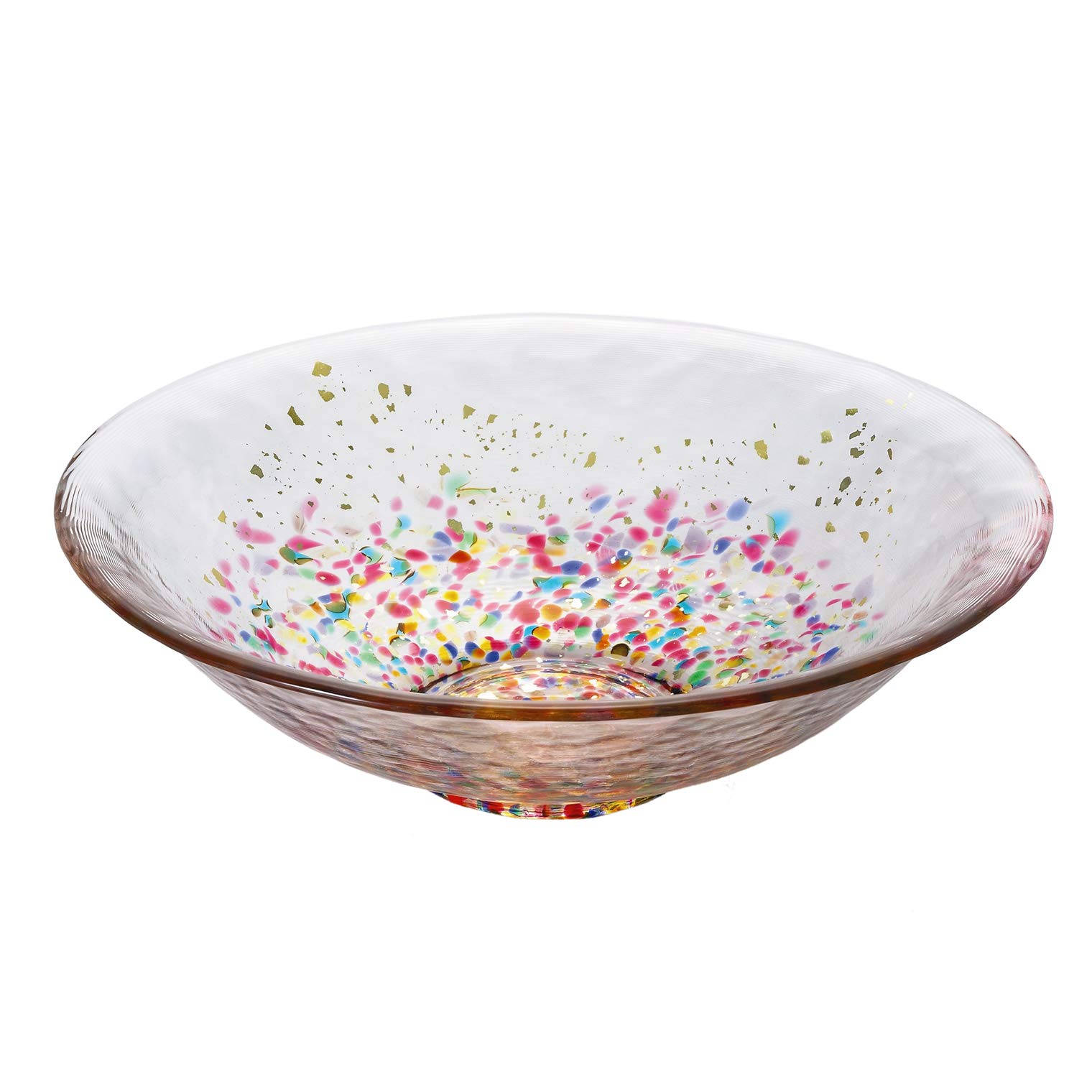 ADERIA F-71934 Tsugaru Vidro Shallow Bowl, Hanabi Kincolored, Max 6.3 x 1.8 inches (16 x 4.5 cm), Ma