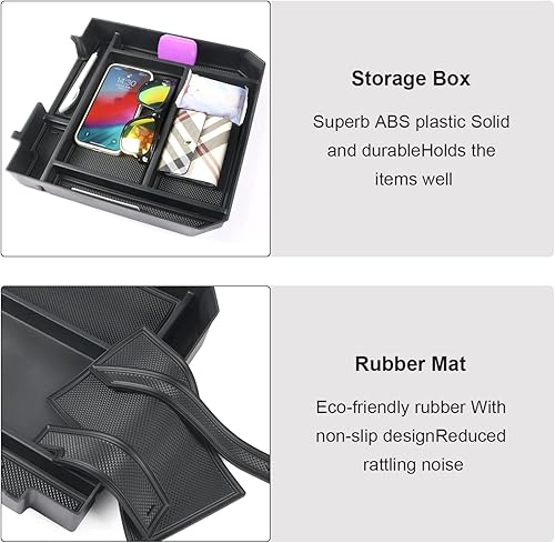 Miniatura 4 de BIXUAN Organizador de reposabrazos Tundra 2023 2022, bandeja organizadora de consola central para Toyoota Tundra 2022 2023, caja de almacenamiento