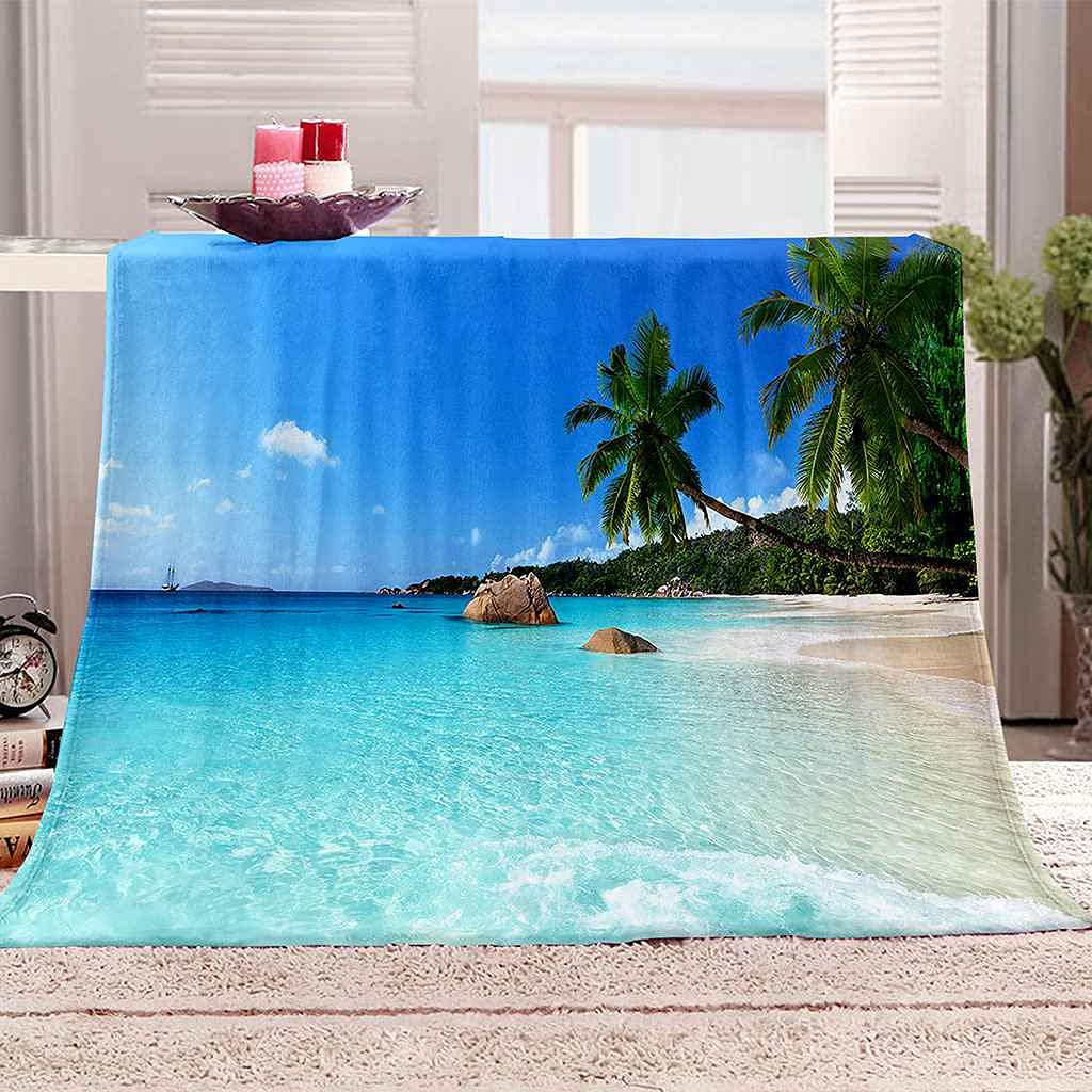 Couverture flanelle lit avec impression 3D paysage pour enfant et adulte