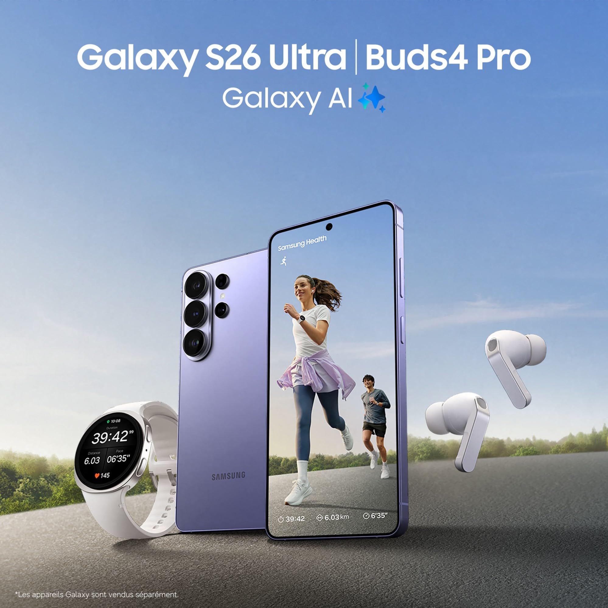 Samsung Galaxy S26 Ultra, Smartphone Android 5G avec Galaxy AI, 256 Go, Chargeur Secteur Rapide 25W Inclus, Smartphone déverrouillé, Violet, Version FR