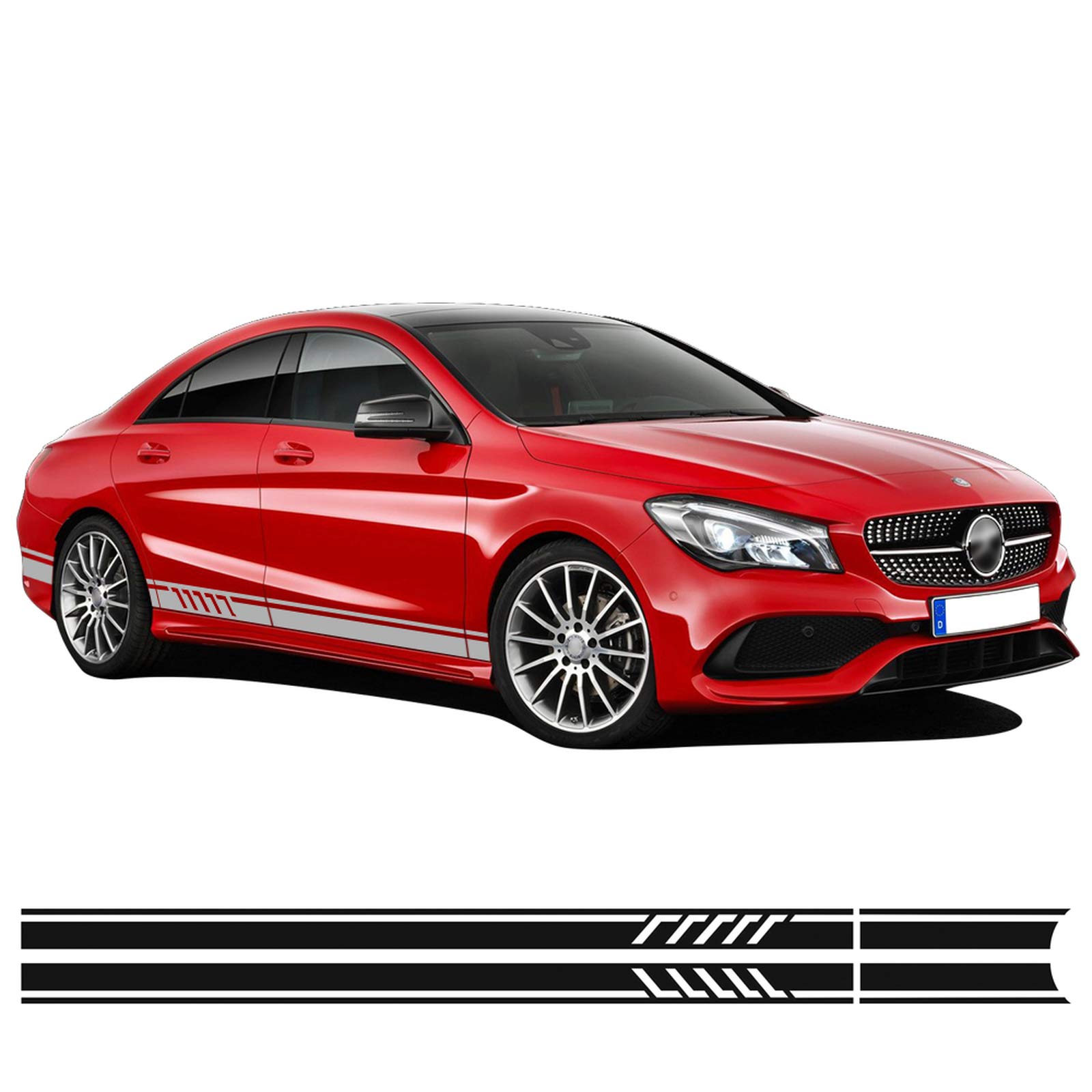 car stickers For Mercedes Benz CLA Class CLA45 CLA250 CLA200 CLA180 AMG W117 C117 X117, Racing Door Side Stripes Skirt Decal Sticker