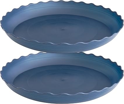 2 Pack of 16 inch Plant Saucer Plant Tray, Plastic Plant Saucer, Heavy Duty Plant Tray for Pots, Plant Saucers for Indoors Planter, Garden Water Plate Bowls for Gallon Grow Bags Blue