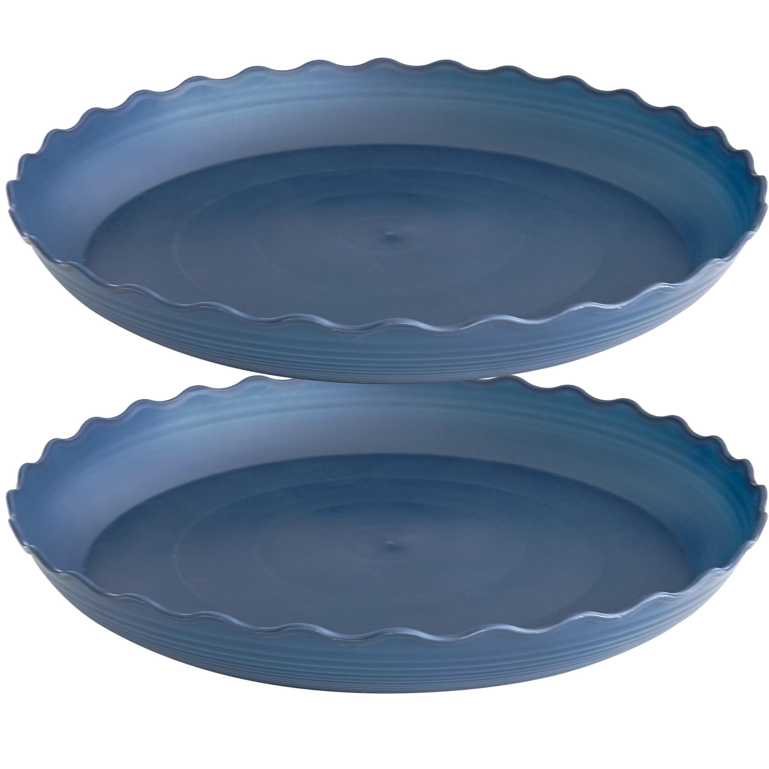 2 Pack of 14 inch Plant Saucer Plant Tray, Plastic Plant Saucer, Heavy Duty Plant Tray for Pots (Blue)
