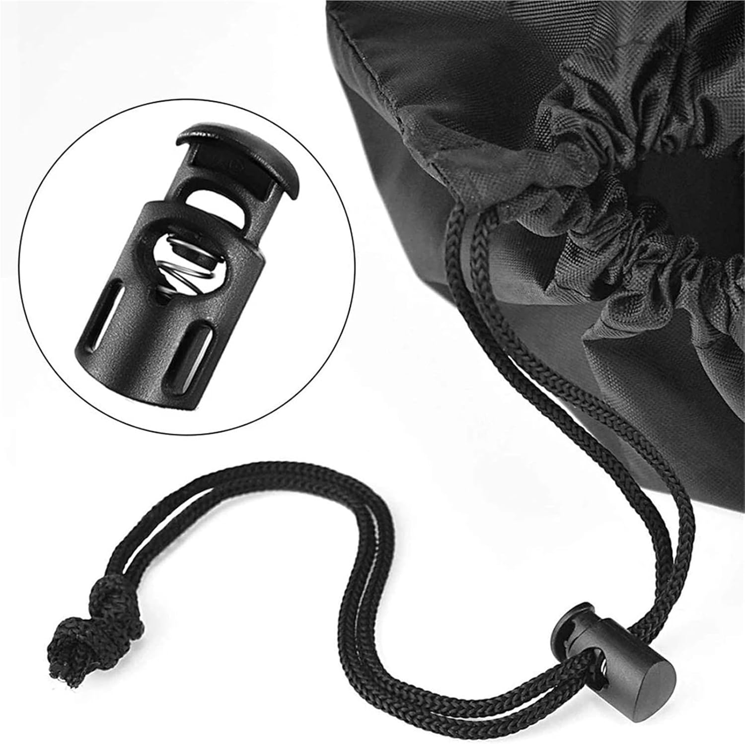 Cord Locks 100pcs Plastic Cord Locks Single Double Hole Spring Stop Toggle Stoppers for Drawstrings Shoelaces Bags for Drawstring