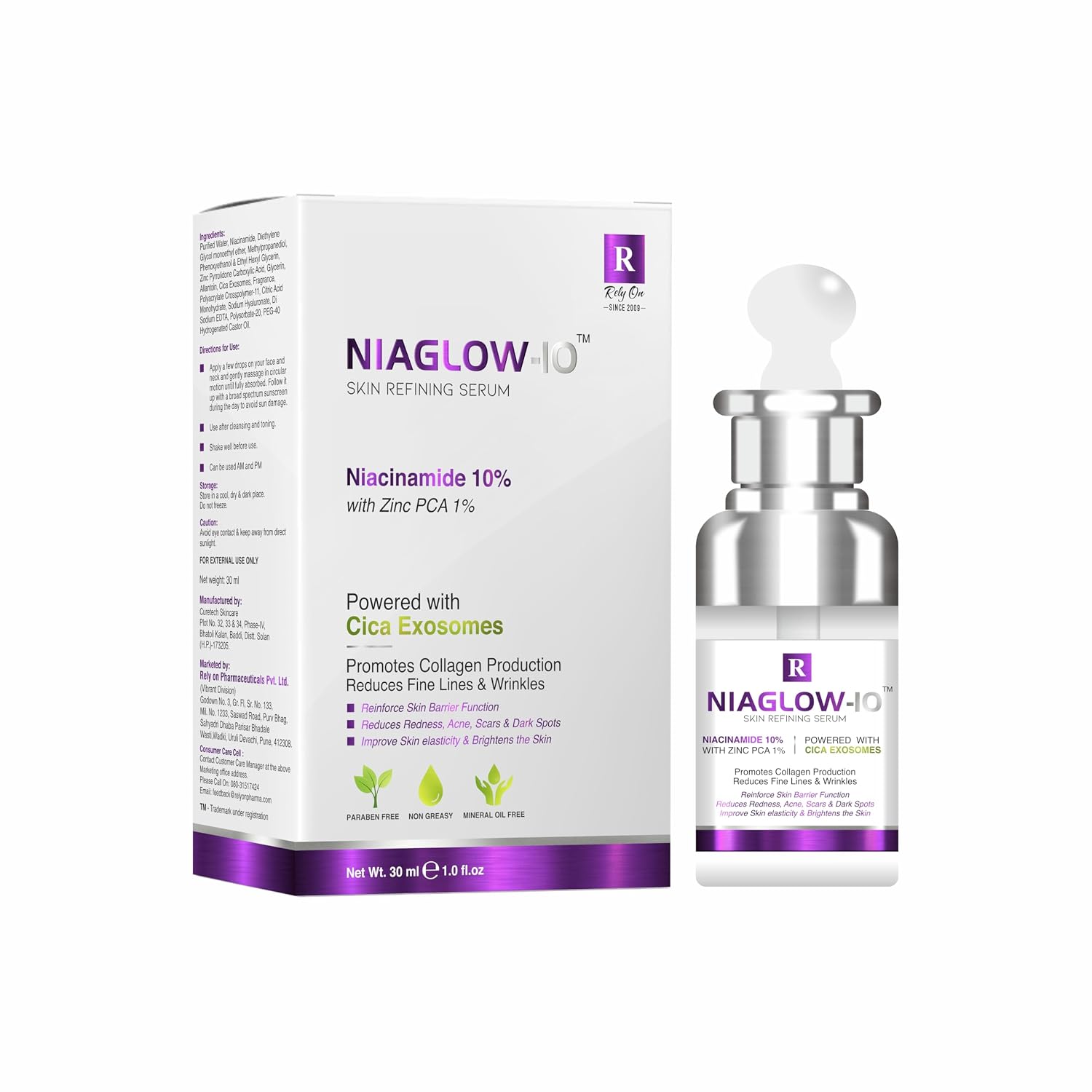 NIAGLOW-IO SKIN REFINING SERUM | POWERED WITH CICA EXOSOME (1, 30 ml)