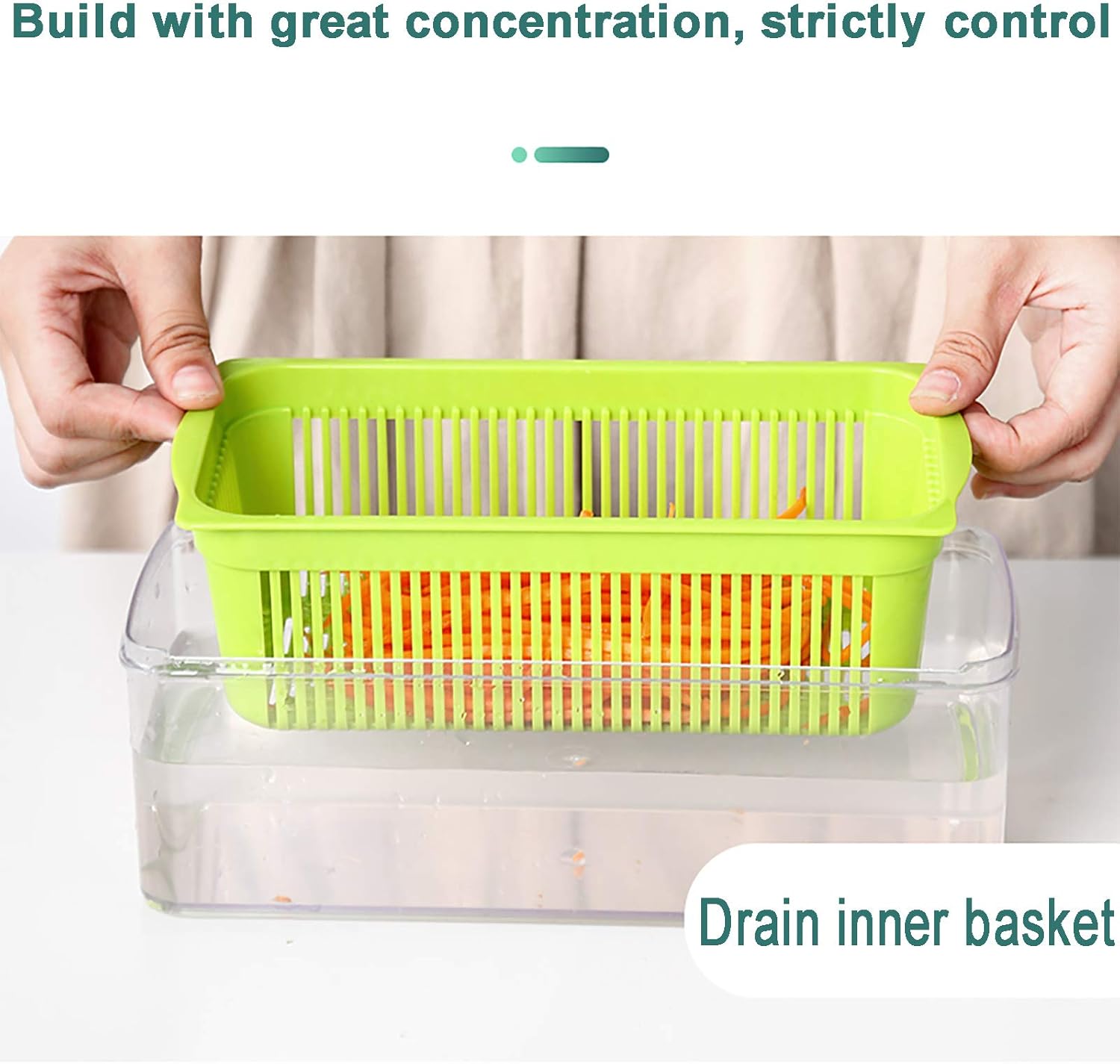 Kitchen Salad Food Chopper Multifunctional Onion Mincer Chopper Dicer with 7 Blades Mandolin Slicer Shredder for Fruit Tomato Potato Fruit Garlic Vegetable Chopper Cutter-White 32 x 12 x 11 cm