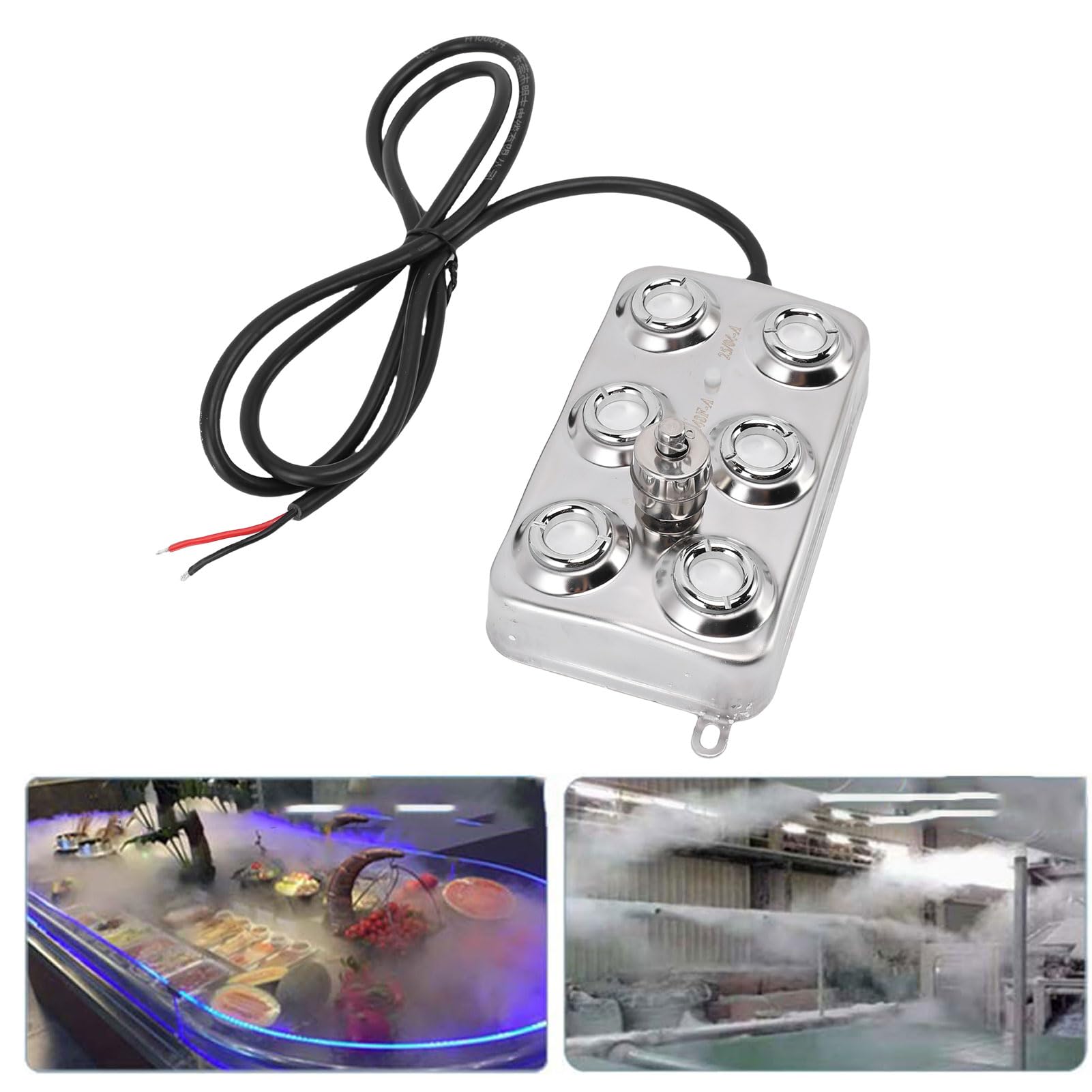 Design Stabile di Umidificazione del Nebulizzatore Ad Ultrasuoni a 6 Teste per Prato da Giardino con Stagno 5L / H 250W IP67 a Prova di Acqua