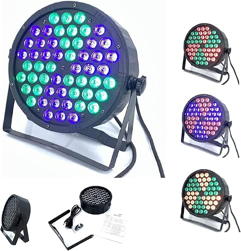 Par de luces LED de 54 x 2 W, luces de escenario 54 LED RGB DJ Par de luces para escenario con sonido remoto DMX efecto de molino de viento