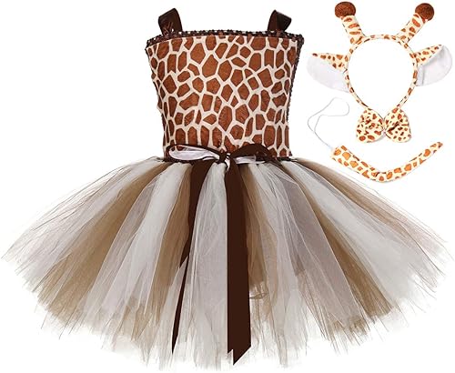 Tutu Dreams Disfraces de animales de Halloween para niños y niñas de 1 a 10 años, reno, jirafa, tigre con diadema, ropa de disfraces de Halloween