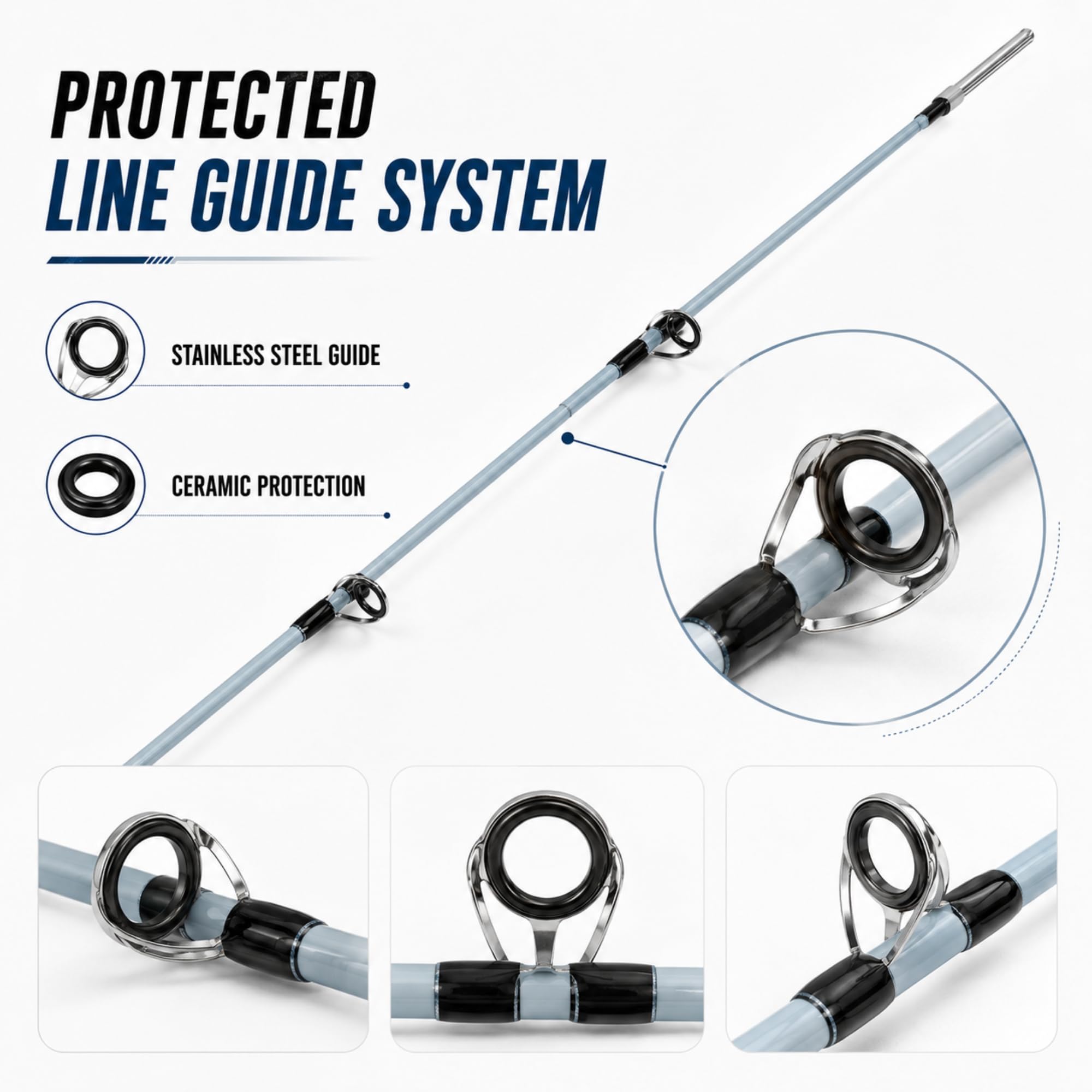 HELLARO Kingfisher Super Solid Glass Fiber Unbreakable Spinning Fishing Rod (8FT) 2