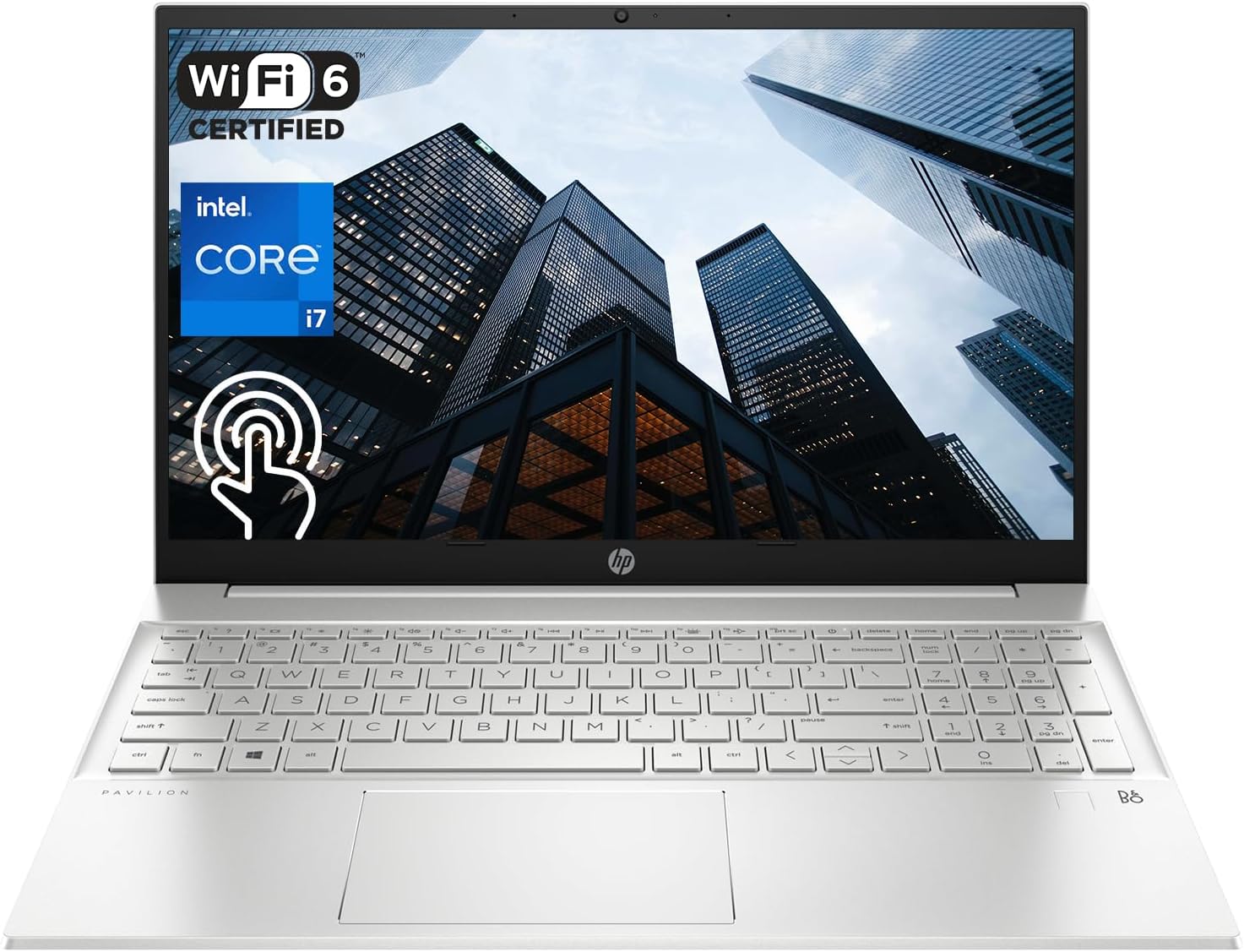 2023 Latest Pavilion Business Laptop, 15.6" FHD Touchscreen, 13th Gen Intel Core i7-1355U, 32GB RAM, 1TB PCIe SSD, Webcam, FP Reader, Backlit KB, Wi-Fi 6, Windows 11 Pro, Silver