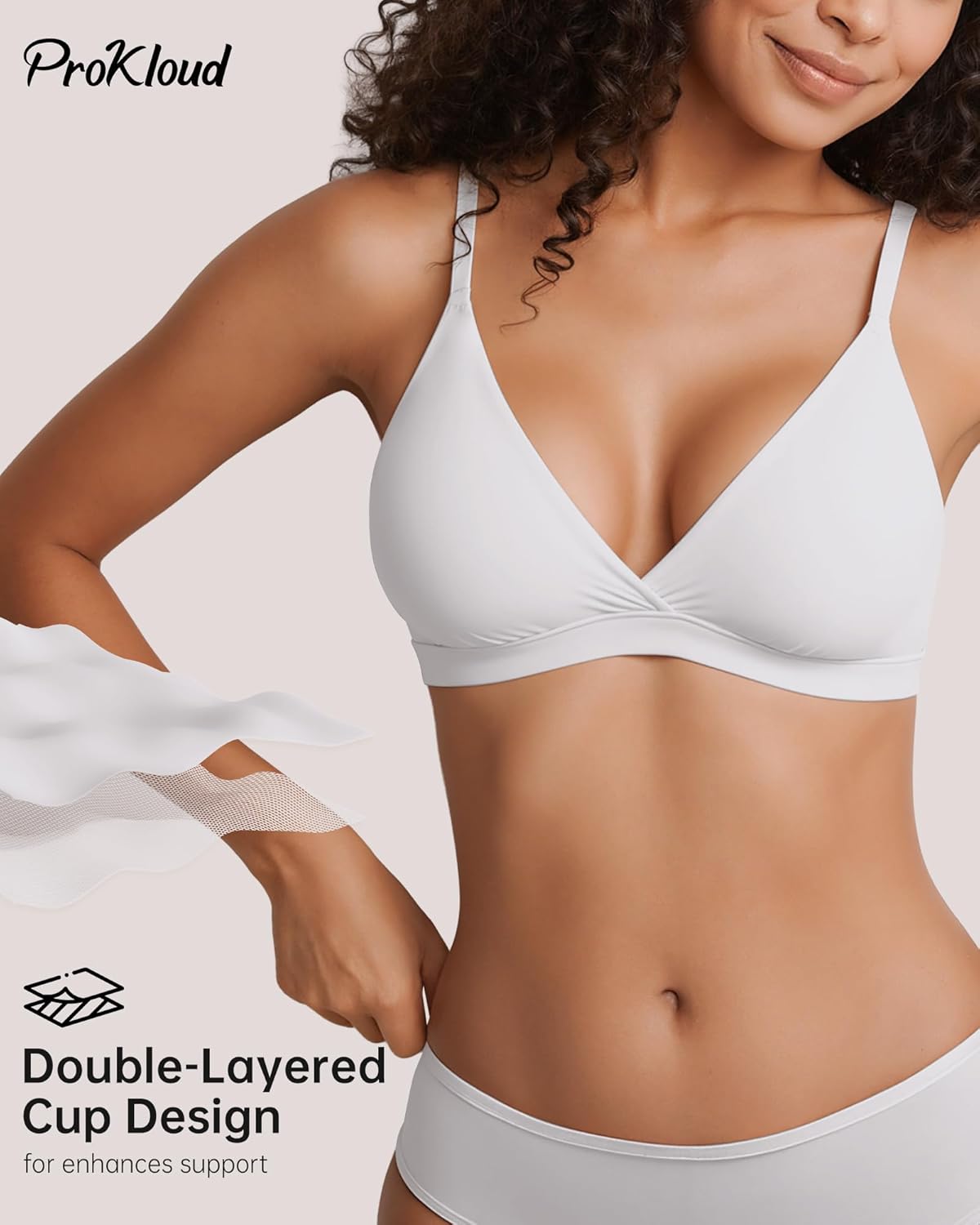 Wireless Triangle Bralettes for Women Plunge Unlined Bras No Underwire Comfortable Unpadded Everyday Tshirt Bra - Image 2