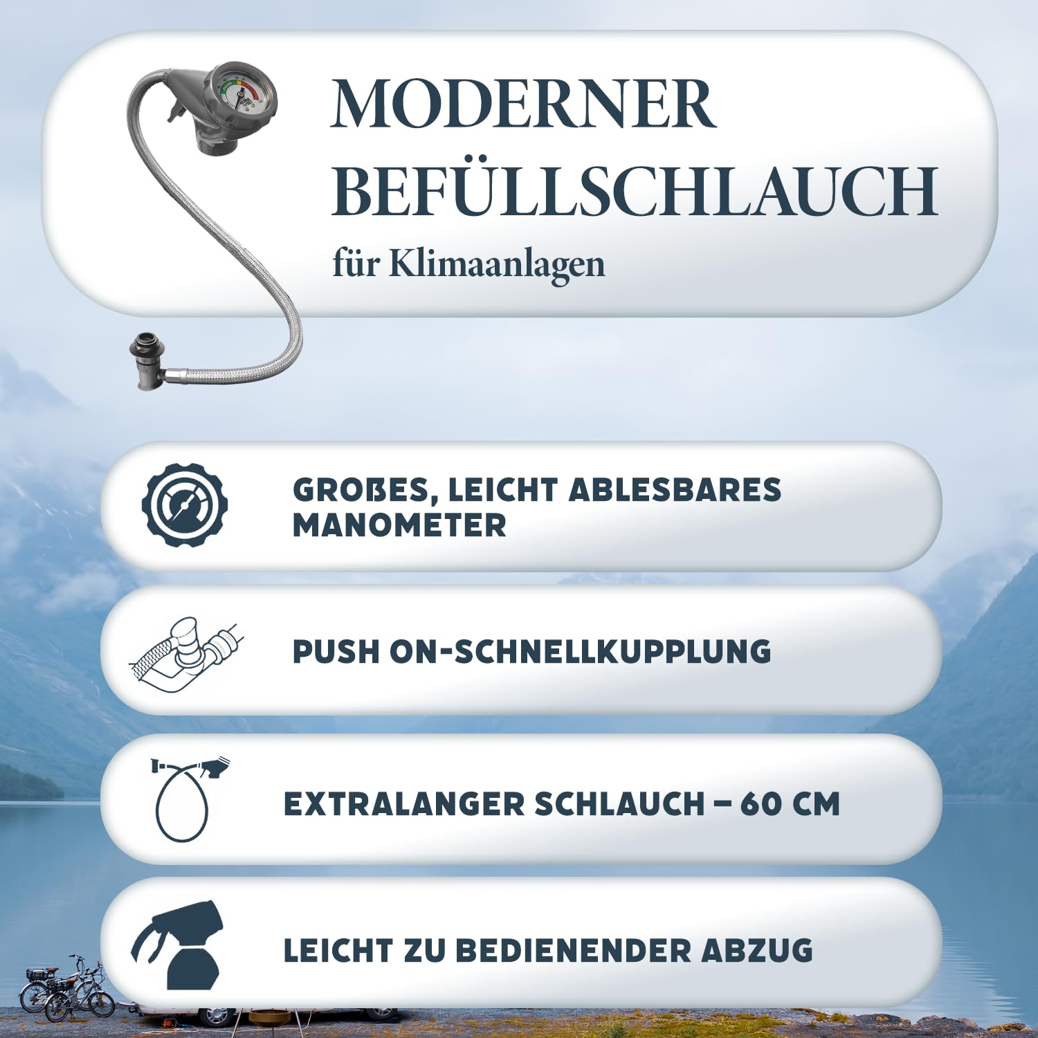 Nordo - 5in1 R1234yf XL + Schlauch + YF-Adapter für Auto Klimaanlage mit Öl, Dichtungsmittel, UV-Farbstoff, Trocknungsmittel – Schnelle Anwendung – Schützt den Kompressor – 2x235 g