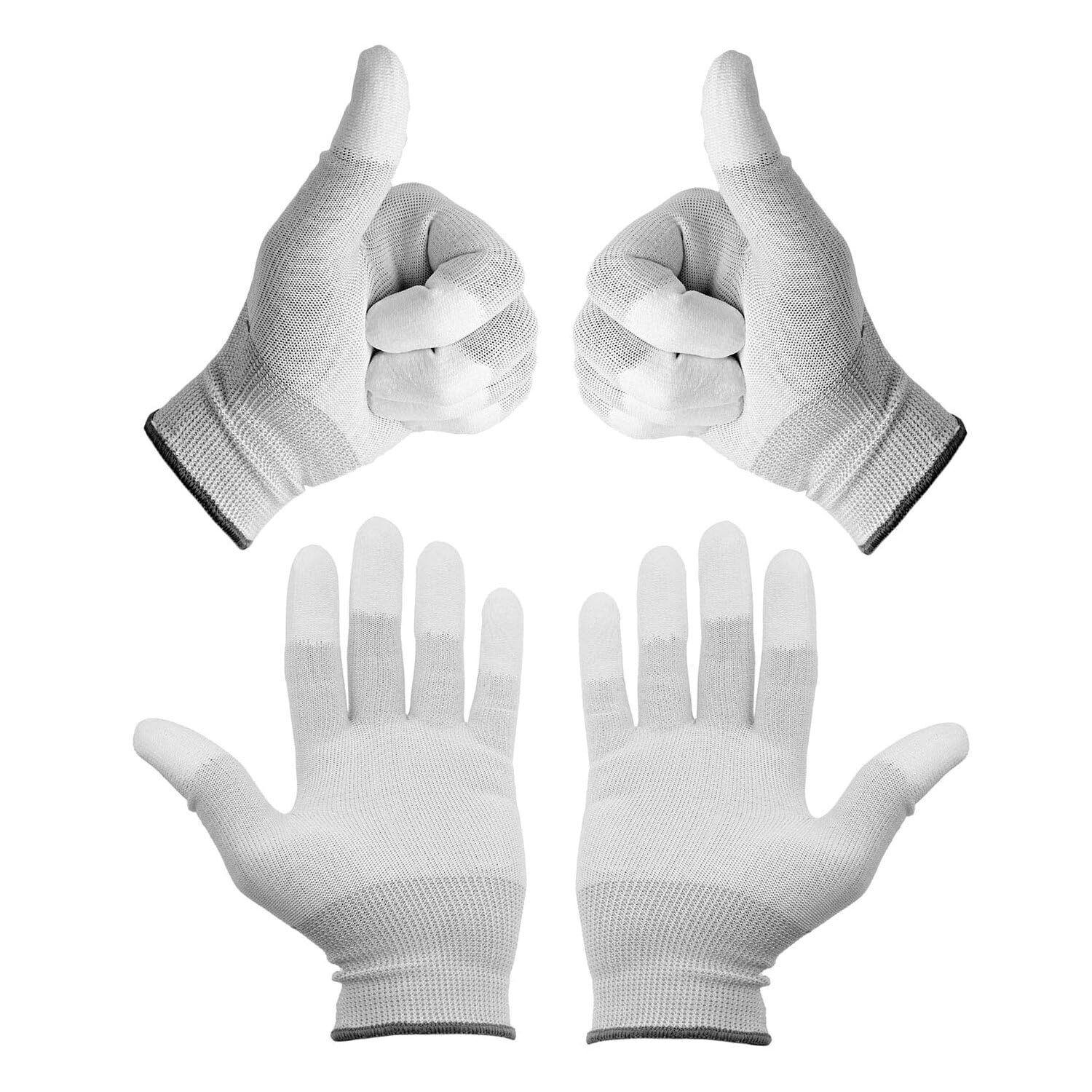 Minadax ESD Antistatik Handschuhe Finger-TIP - 2 Paare, Größe XL/10 - Für Reparatur, Montage & Reinigung in Elektronik, Feinmechanik, Modellbau, Auto und Motorrad
