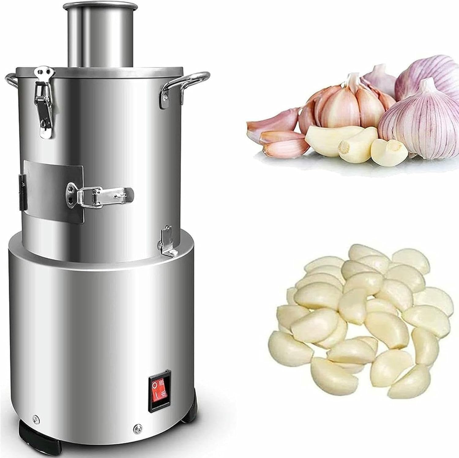 Electric Garlic Peeler Machine 200W Commercial Electric Garlic Peeler, 30KG/H Garlic Peeling Machine Garlic Separator, Kitchen Innovations Garlic Peel, Silver