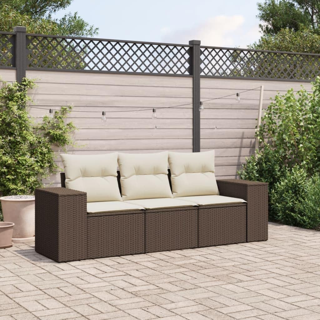 Salon de jardin résine tressée marron haut de gamme avec coussins denses pour terrasse élégante