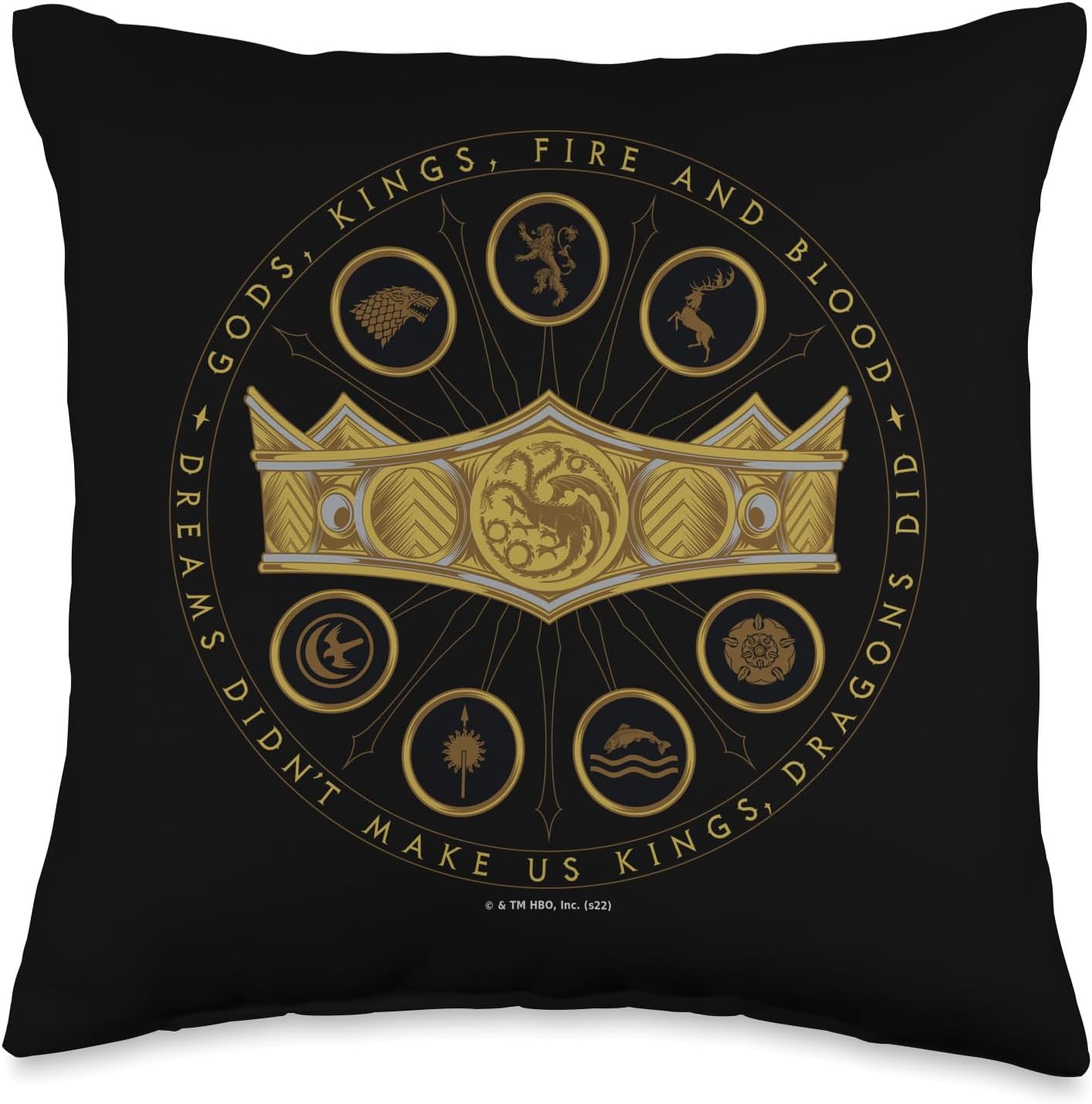 House of the Dragon God, Kings, Fire And Blood Throw Pillow