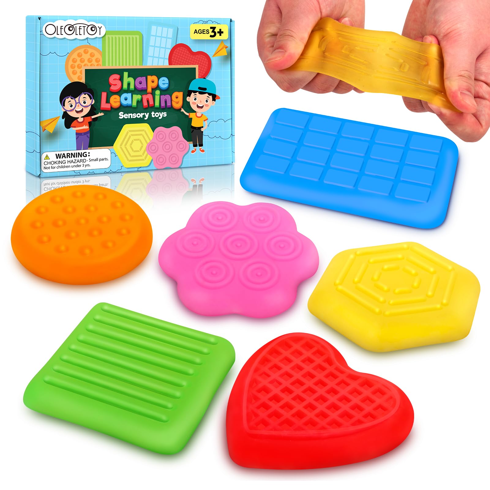 Squishy Fidget Toys Kids Adults : Textured Tactile Sensory Toys for Autism Kids Calming, Fidgets for Classroom Students, Sensory Room Must Haves, Easter Basket Stuffers Egg Fillers