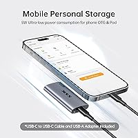 Vista 3 de SSK Disco duro externo SSD de 128 GB, SSD portátil de hasta 550 MB/s, unidades de estado sólido rápidas, unidad externa USB 3.2 Gen2 para iPhone