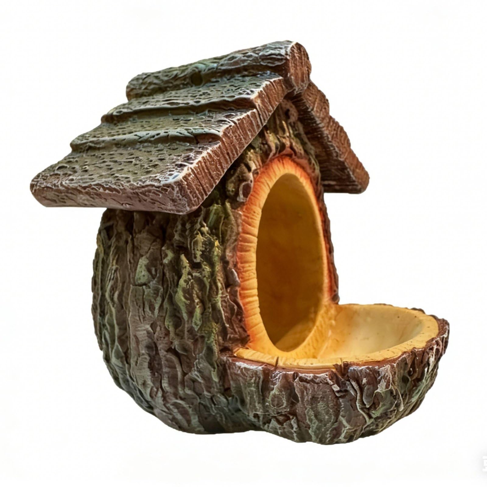 Baoblaze Mangiatoia per Uccelli in Resina Mangiatoia Tronco Distributore Sospeso Accessorio per Esterno Decorazione Giardino Resistente Agli Agenti Atmosferici Adatta per Giardino Patio Cortile