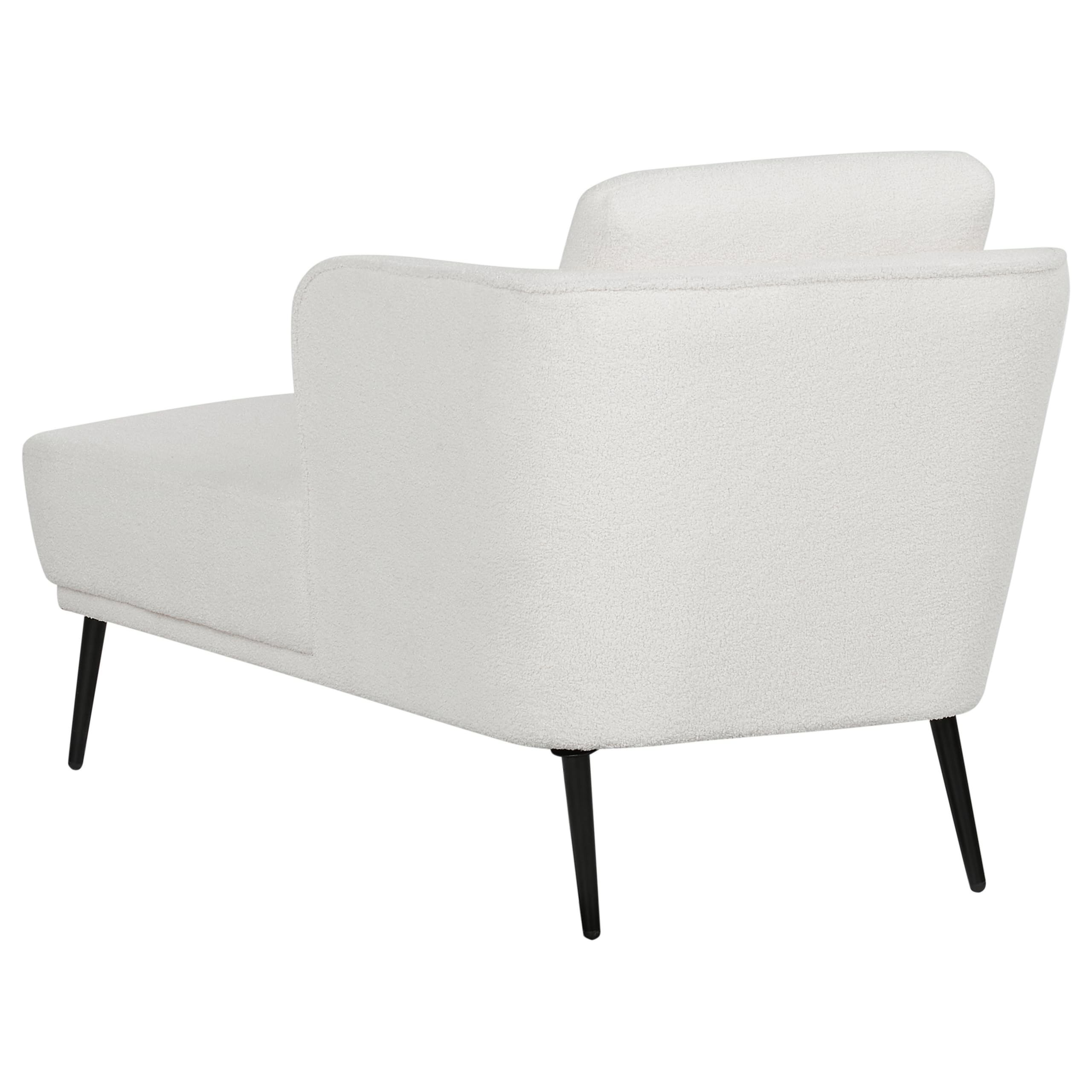Beliani Chaise Longue à Gauche avec Coussin Méridienne de Salon en Bouclé Blanc Cassé Artheze