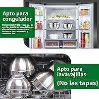 Vista 7 de Juego de Tazones para Mezclar, Juego de 25 Piezas de Tazones para Mezclar de Acero Inoxidable con Tapa, Tazones Grandes Anidables de 7, 4.5, 3, 2