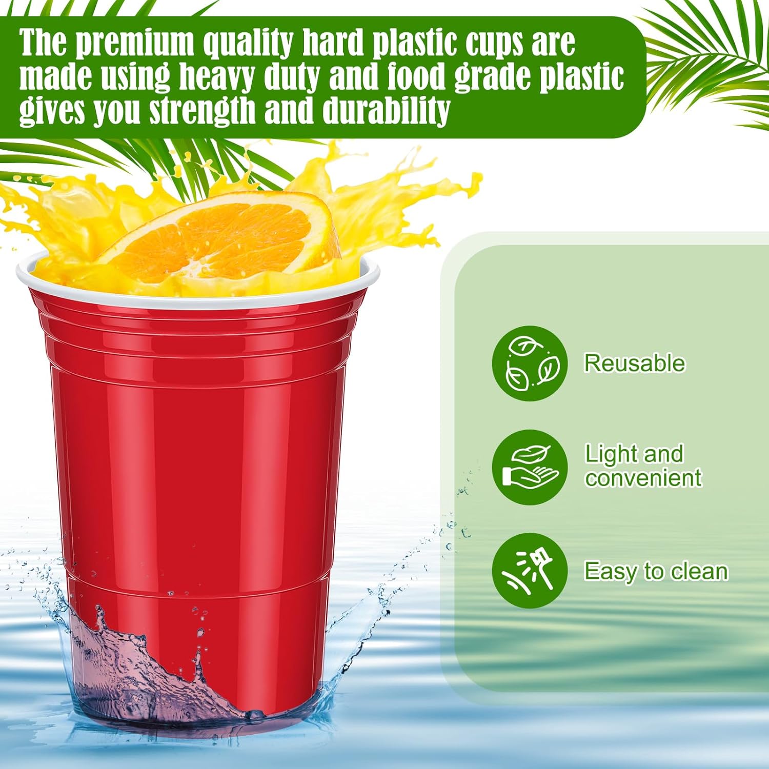 Mifoci 400 Pcs 16 oz Red Disposable Cups Bulk Large Plastic Cups Pack for Graduation Wedding Drinks Soda Punch Barbecues Picnics Birthday Summer Party Supplies