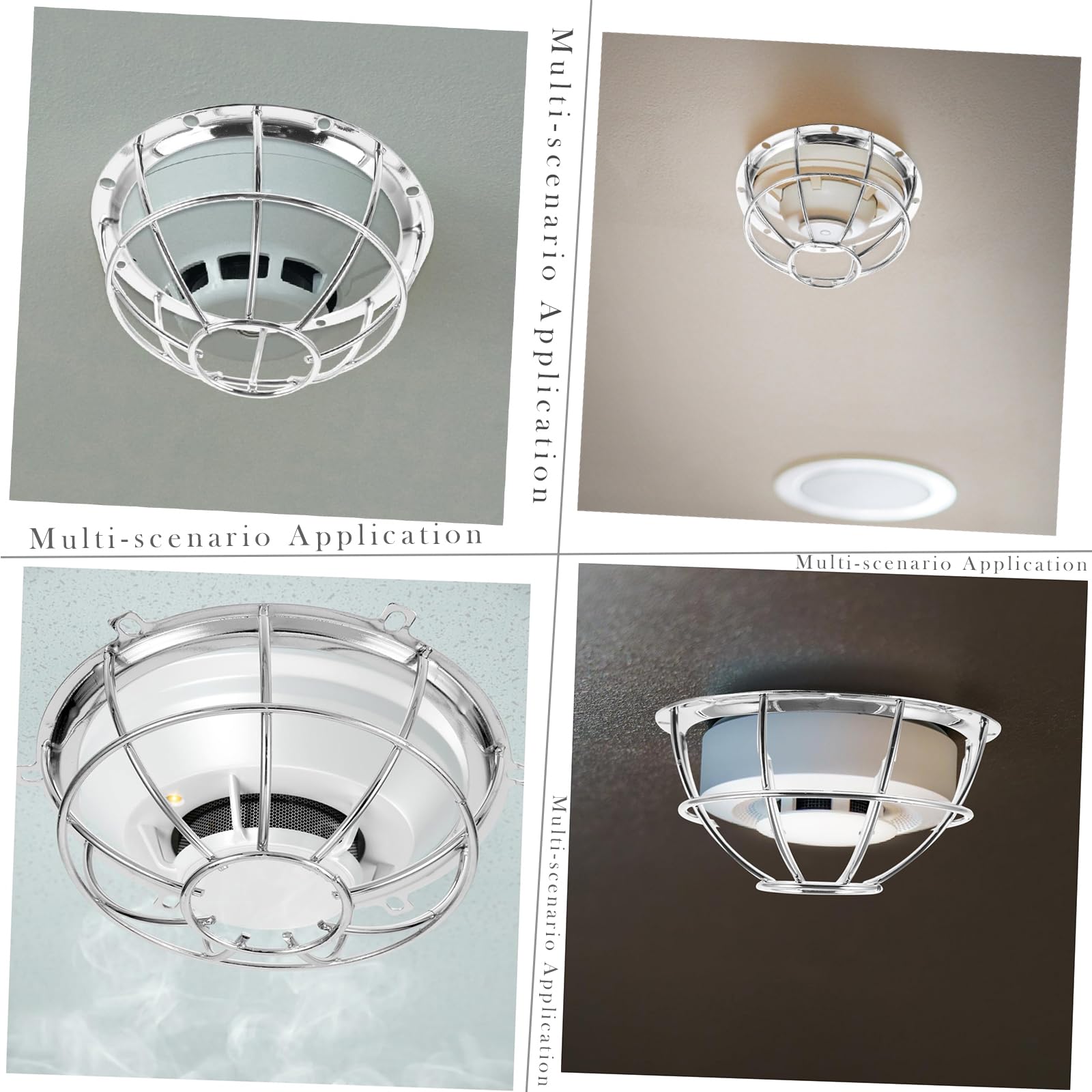 Couvercle de Protection pour Détecteur, Garde de Tête de Gicleurs d'Incendie, Fumée Housse d'Alarme, Fumée Décor Garde de Protection de Fil Métal, pour Détecteur de Fumée, Ronde