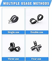 Vista 5 de 12 piezas de abrazaderas de cable dobles de 1-1/2" con refuerzo remachado actualizado, abrazaderas de tubo de bucle aislado con almohadilla de goma