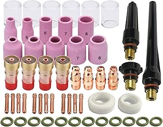 53pcs TIG Welding Torch Stubby Gas Lens #10 Pyrex Glass Cup Kit Accessories for DB SR WP-17/18/26 TIG Welding Torch