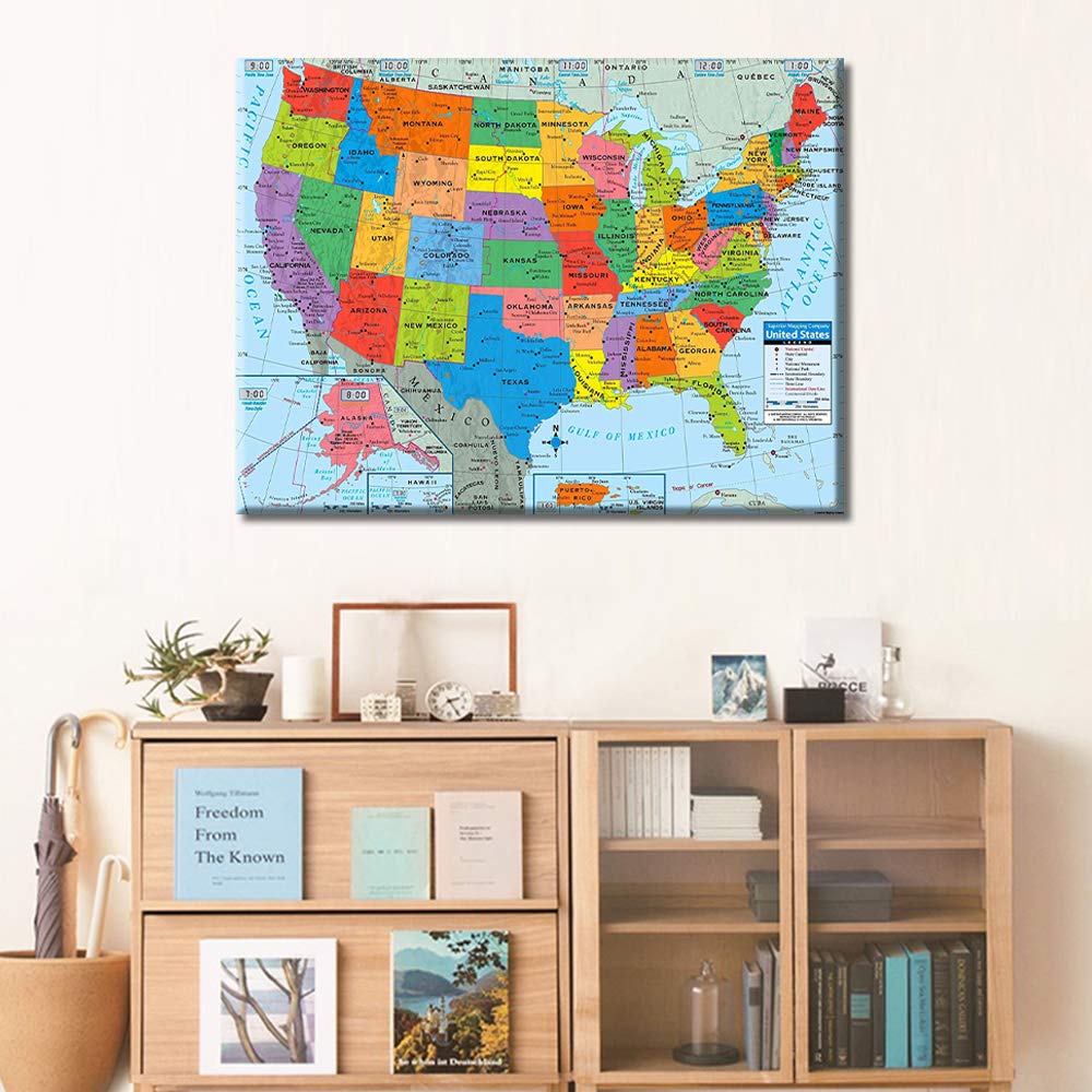 United States Educational Illustrated Map Art Print – Paper Mundi United States Educational Illustrated Map Art Print – Paper Mundi