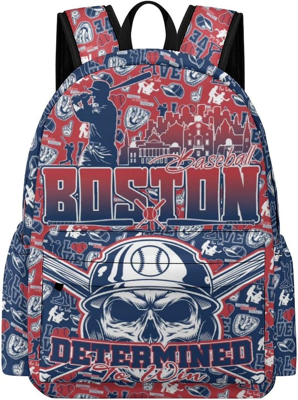 Baseball Gifts for Boston, Baseball Backpack Team Color Laptop Backpacks for Men Women, Large Capacity Travel Sport Bag for Team Fans