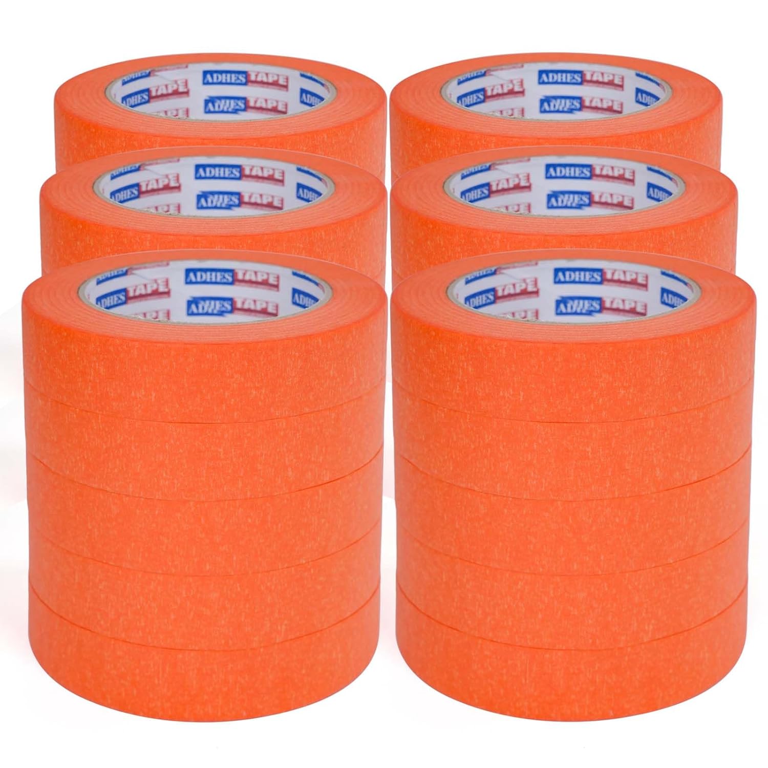 ADHES Orange Masking Tape 0.94 Inch x 55 Yards, 30 Rolls UV Resistant No Residue Multi-Surface Painters Tape, Automotive Masking Tape for Indoor & Outdoor, Arts, Crafts, DIY, Labeling