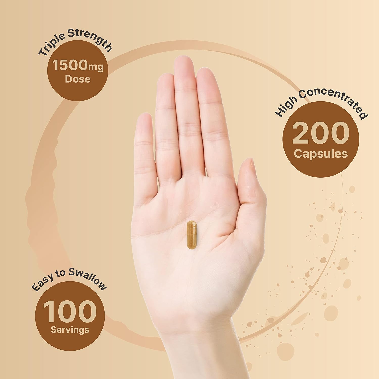 Triple Strength Bacopa Capsules 1500mg (Made with Organic Bacopa Complex and Ginkgo Leaf Powder), 200 Counts, 3 in 1 Formula, Nootropics for Positive Mood and Enhanced Memory, Non-GMO