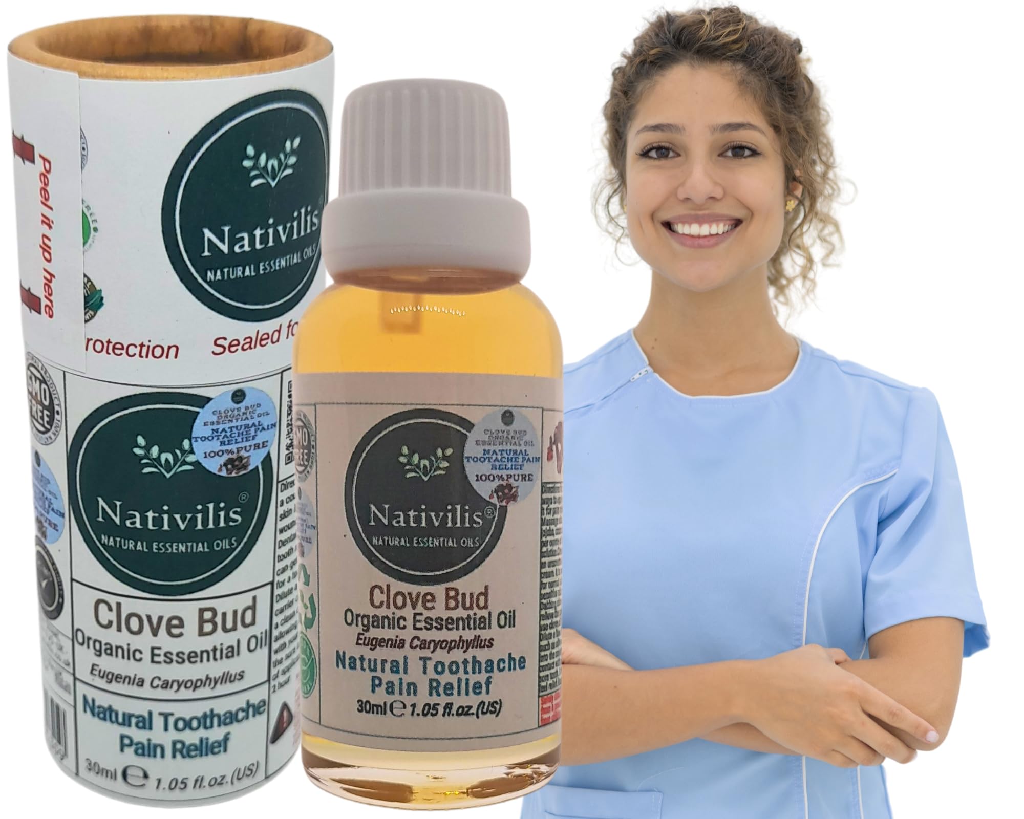 Nativilis Clove Bud Essential Oil 30ml (Eugenia Caryophyllus), 100% Pure & Natural, GC/MS Tested, Aromatherapy