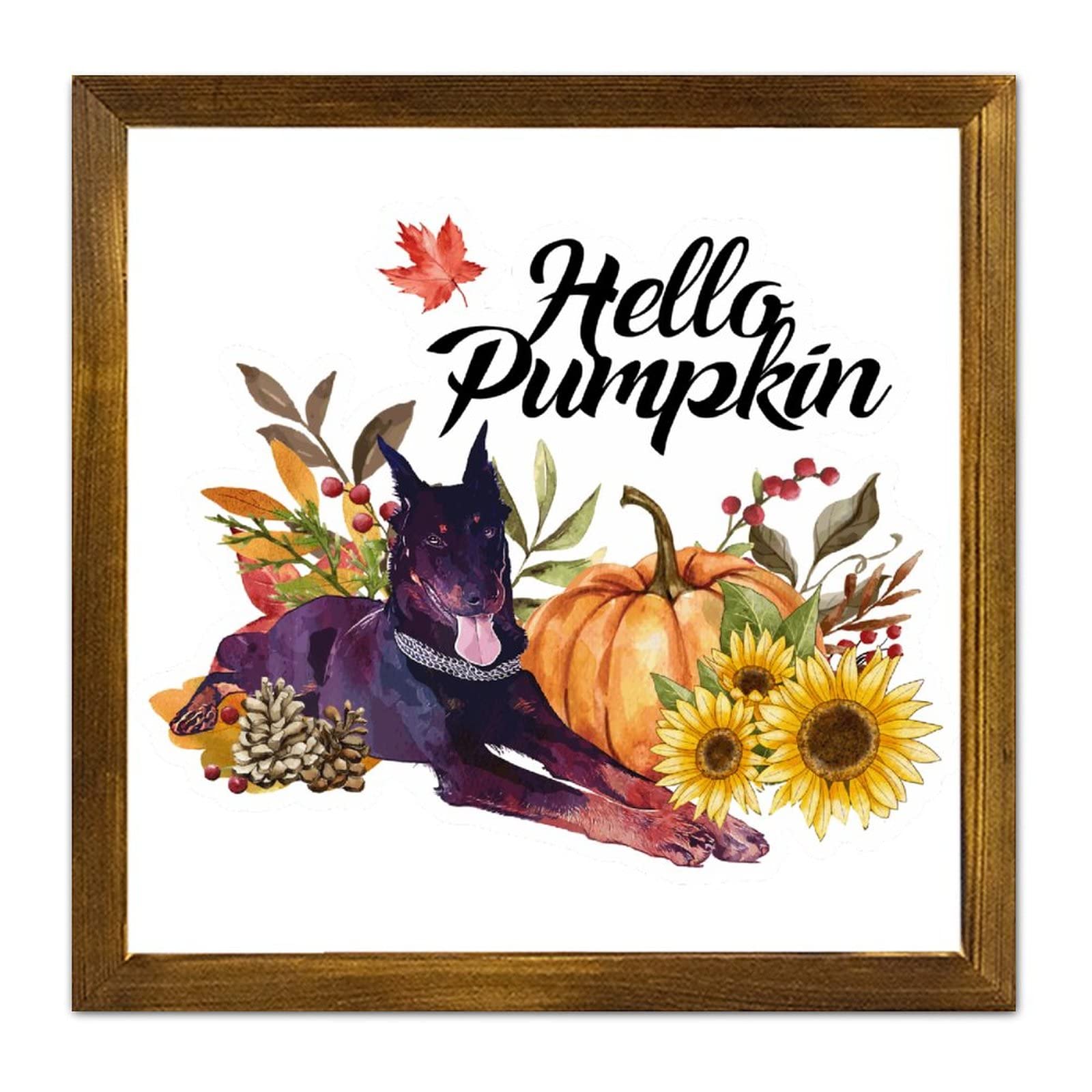 Panneau en bois haut de gamme Hello Pumpkin de 30,5 cm pour salon élégant