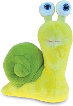 DolliBu Plush Snail Stuffed Animal - Soft Plush Huggable Big Eyes Yellow Snail, Adorable Playtime Land Snail Plush Toy, Cute Wild Life Cuddle Gifts for Kids & Adults - 9 Inch